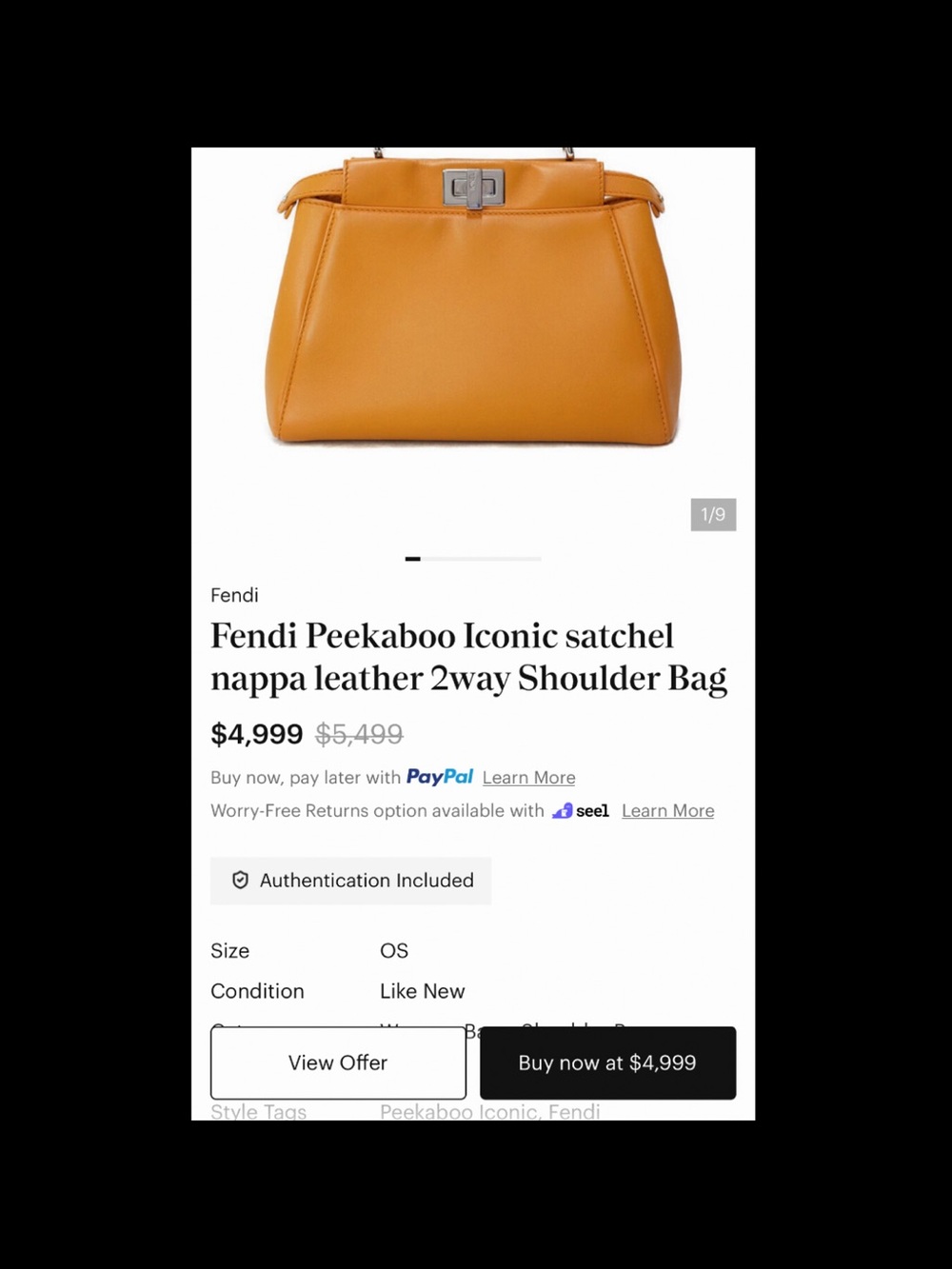 Fendi peekaboo bag Nappa soft Leather. Comes with Certified authentication. - Picture 16 of 16